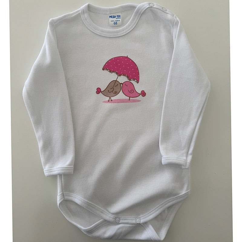 Bodi dug rukav beli,, Ptičice’’